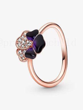 Pandora Deep Purple Pansy Flower Ring